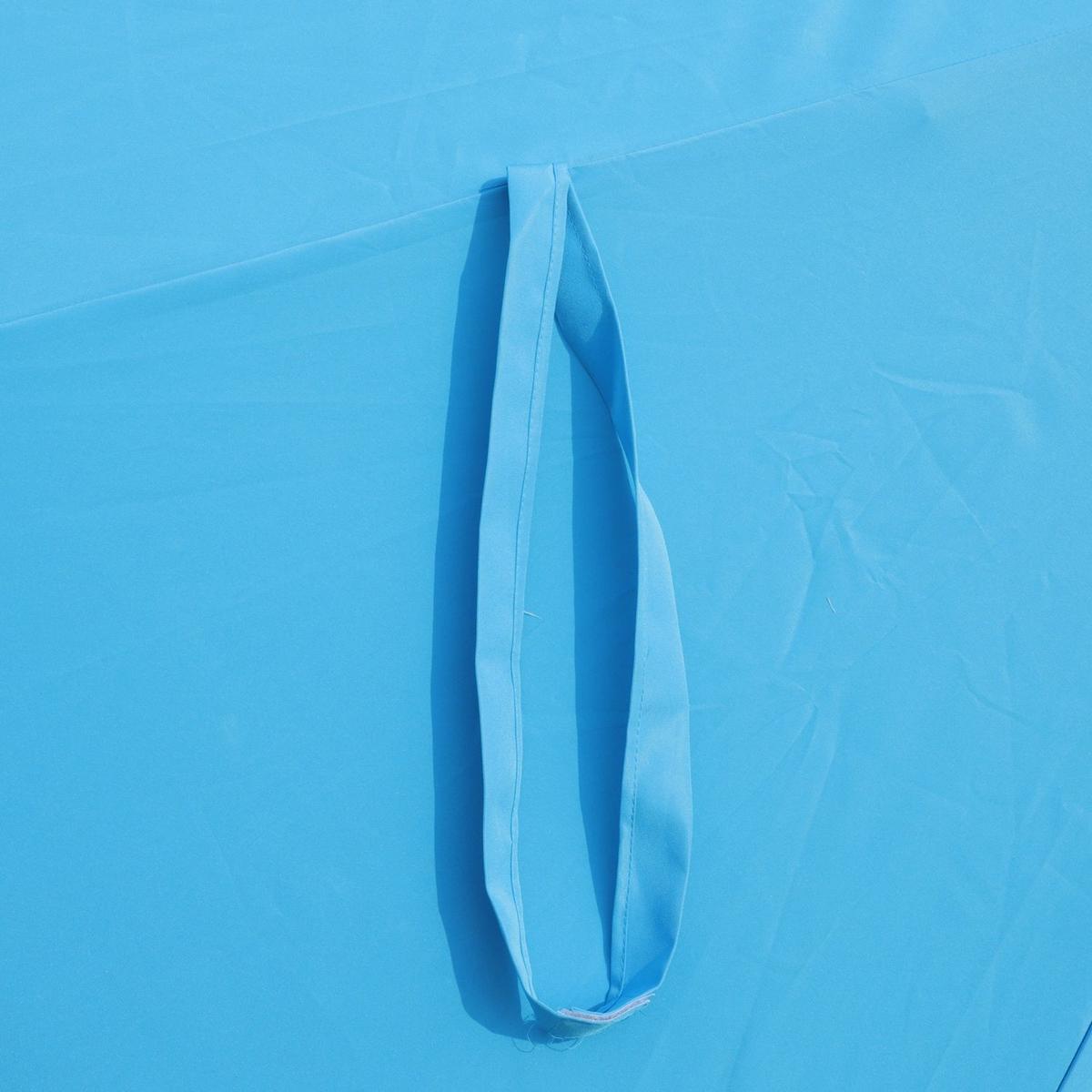 15x9ft Large Double-Sided Rectangular Outdoor Twin Patio Market Umbrella with light and base- blue