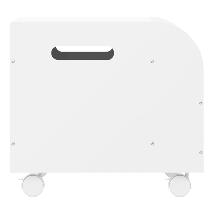 Wooden Toy Box with 4 Universal Wheels, Kids Toy Storage Organizer with Front Bookshelf, Flip-Top Lid, Safety Hinge, Boys Girls Toy Chest Bench for Playroom Kids Room Organization (White)