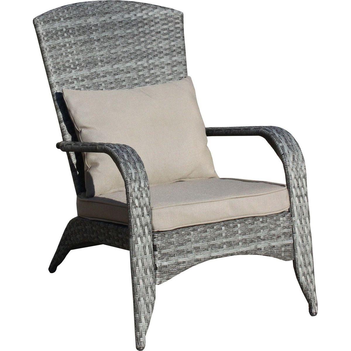 Patio Chair with Cushions(Grey Cushion)