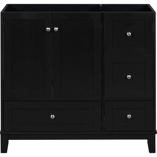 [Cabinet Only] 36" Bathroom Vanity-Black (Sink not included)