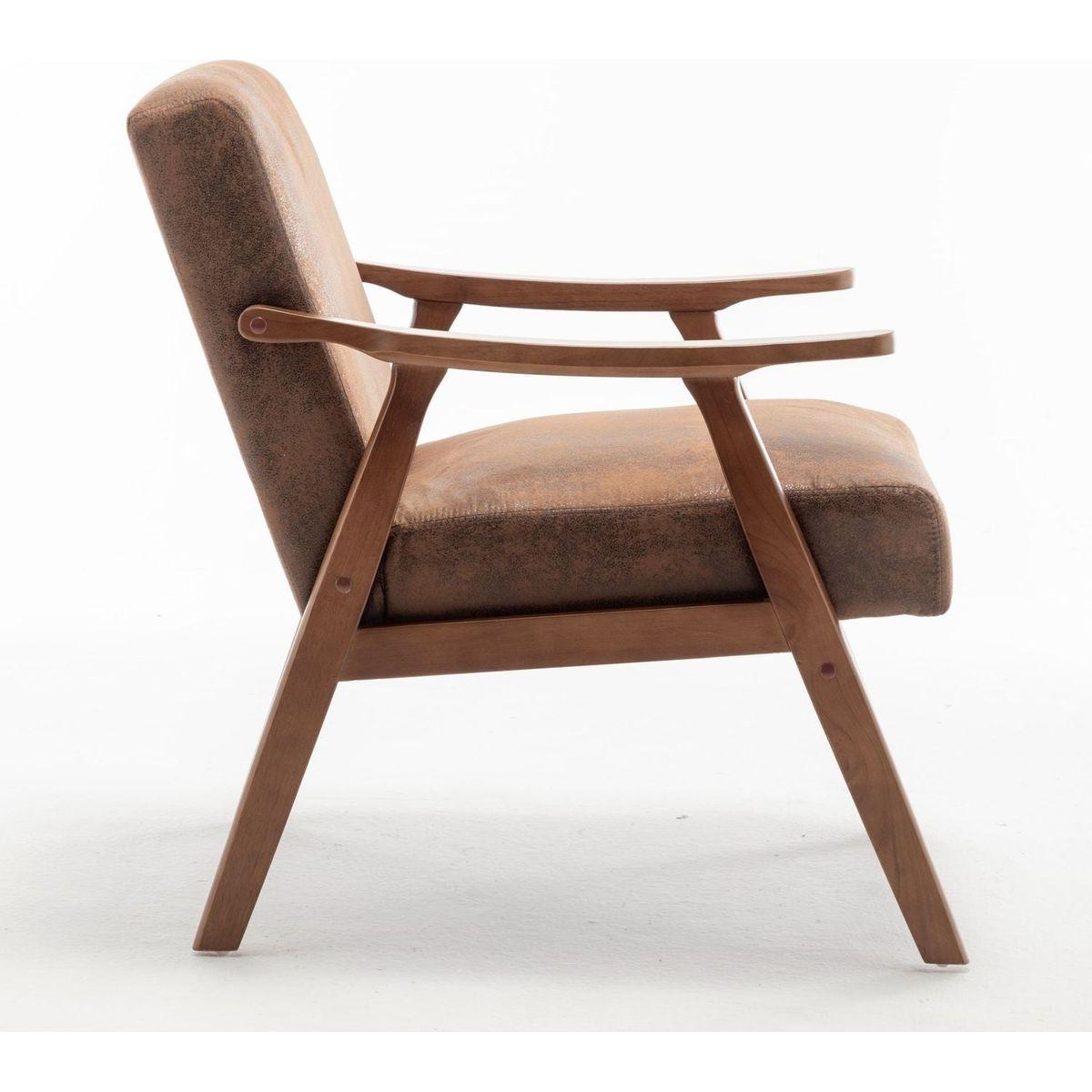 Mid-Century Modern Chair, Living Room Chair with Solid Wood Frame, Accent Chair Extra-Thick Backrest, Wingback Chair for Bedroom, Reading Room, Living Room, Lounge Chair Indoor