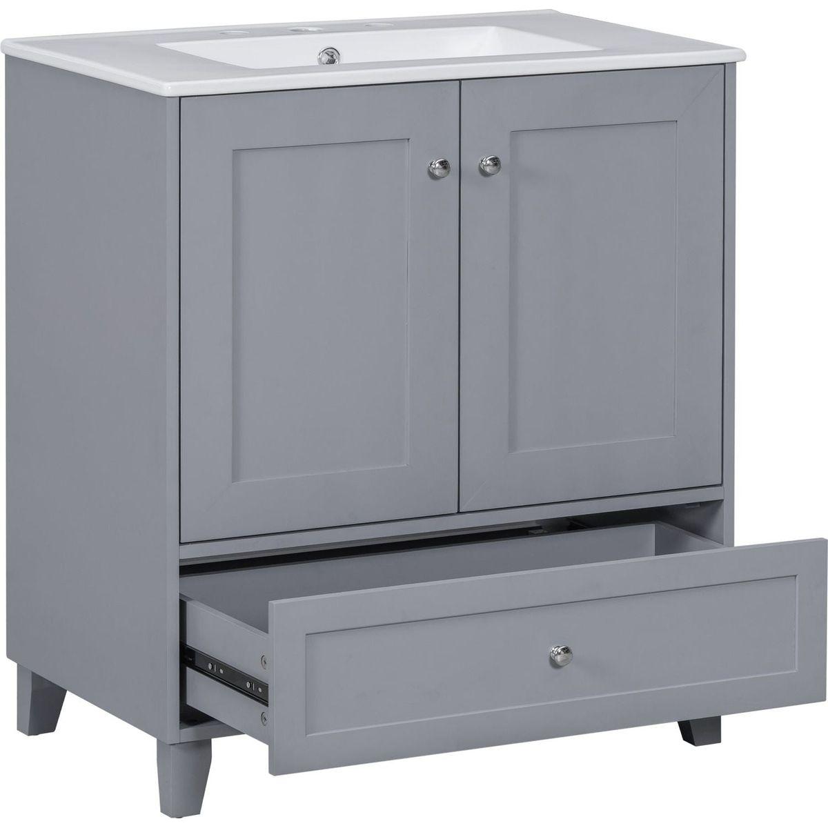 30" Premium Bathroom Vanity Set with Ceramic Sink and Ample Storage Space - Ideal for Small Bathrooms