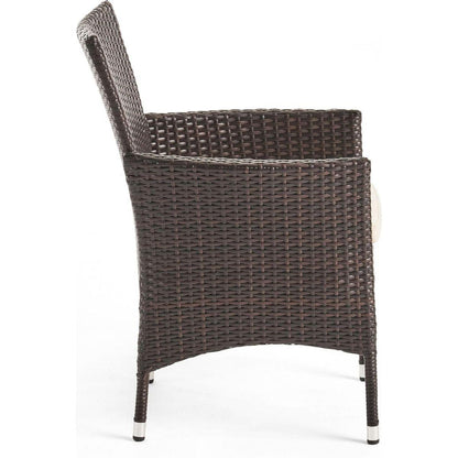 Clementine Outdoor Multibrown PE Wicker Dining Chairs (Set of 2)