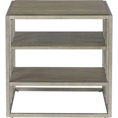 Padena Metal Frame Wood Living Room End Table with Shelf