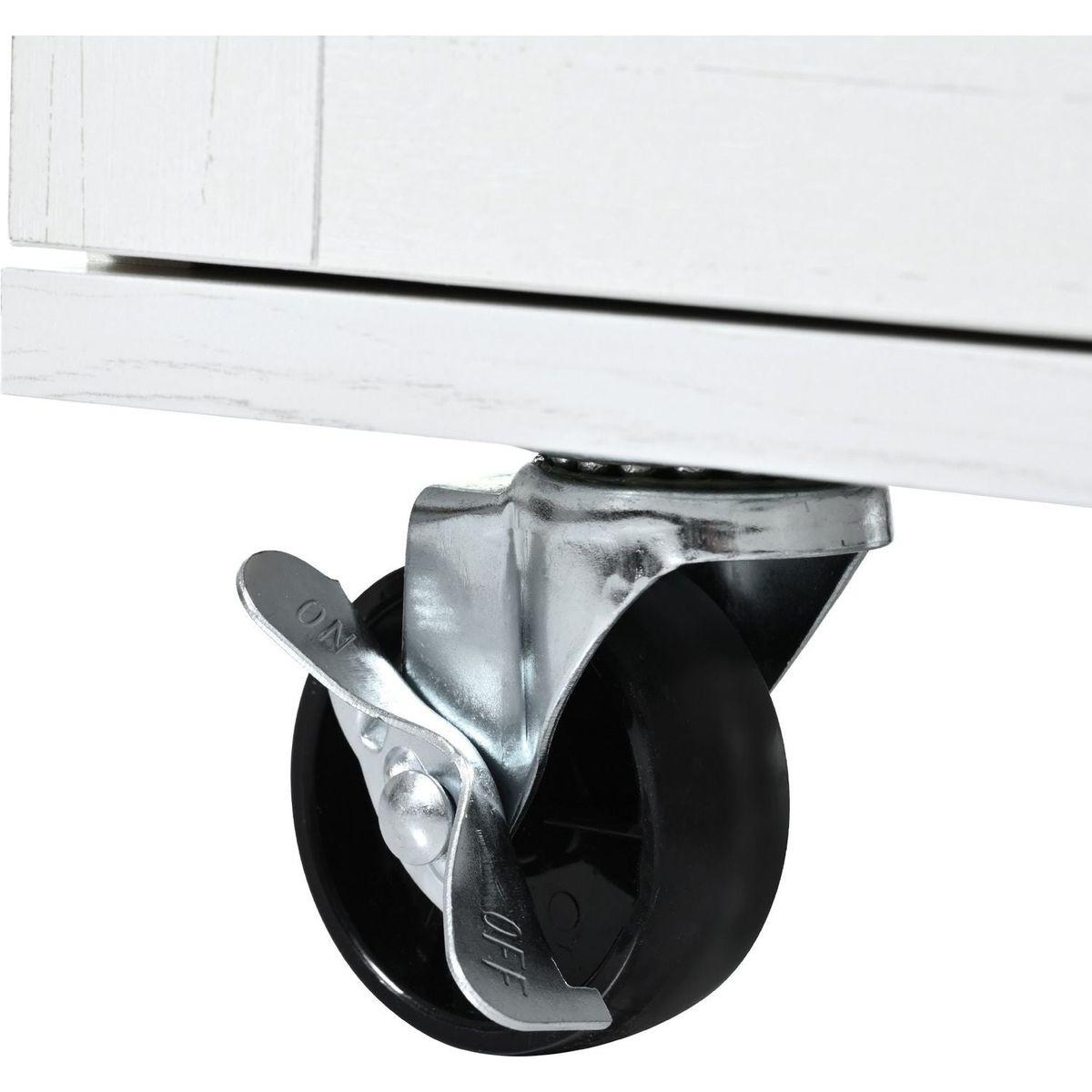 54.5" Farmhouse Kitchen Island with Power Outlet, Kitchen Storage Island with Internal Storage Rack, Drop Leaf, Spice Rack, Rolling Kitchen Cart on Wheels, for Home, Kitchen and Dining Room,White