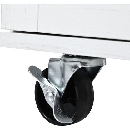 54.5" Farmhouse Kitchen Island with Power Outlet, Kitchen Storage Island with Internal Storage Rack, Drop Leaf, Spice Rack, Rolling Kitchen Cart on Wheels, for Home, Kitchen and Dining Room,White