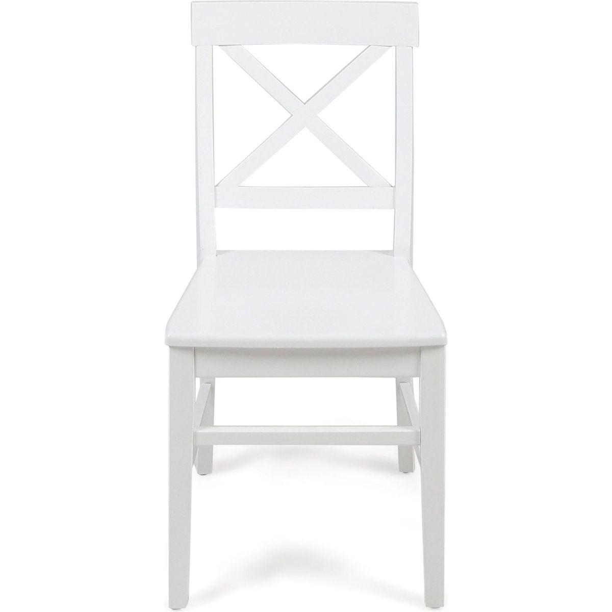 Acacia Wood Dining Chairs, White - Streamdale Furniture