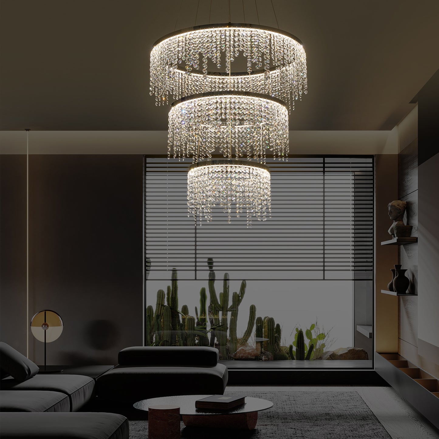 Fancy hanging ceiling lamps luxury modern pendant light crystal chandelier