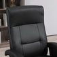 PU Recliner with Footrest, Lounge Chair with 135 Adjustable Backrest, Swivel Wood Base, Padded Seat & Armrests for Living Room, Black