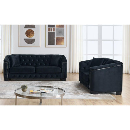 3-seater + 2-seater Combination sofa.Velvet black