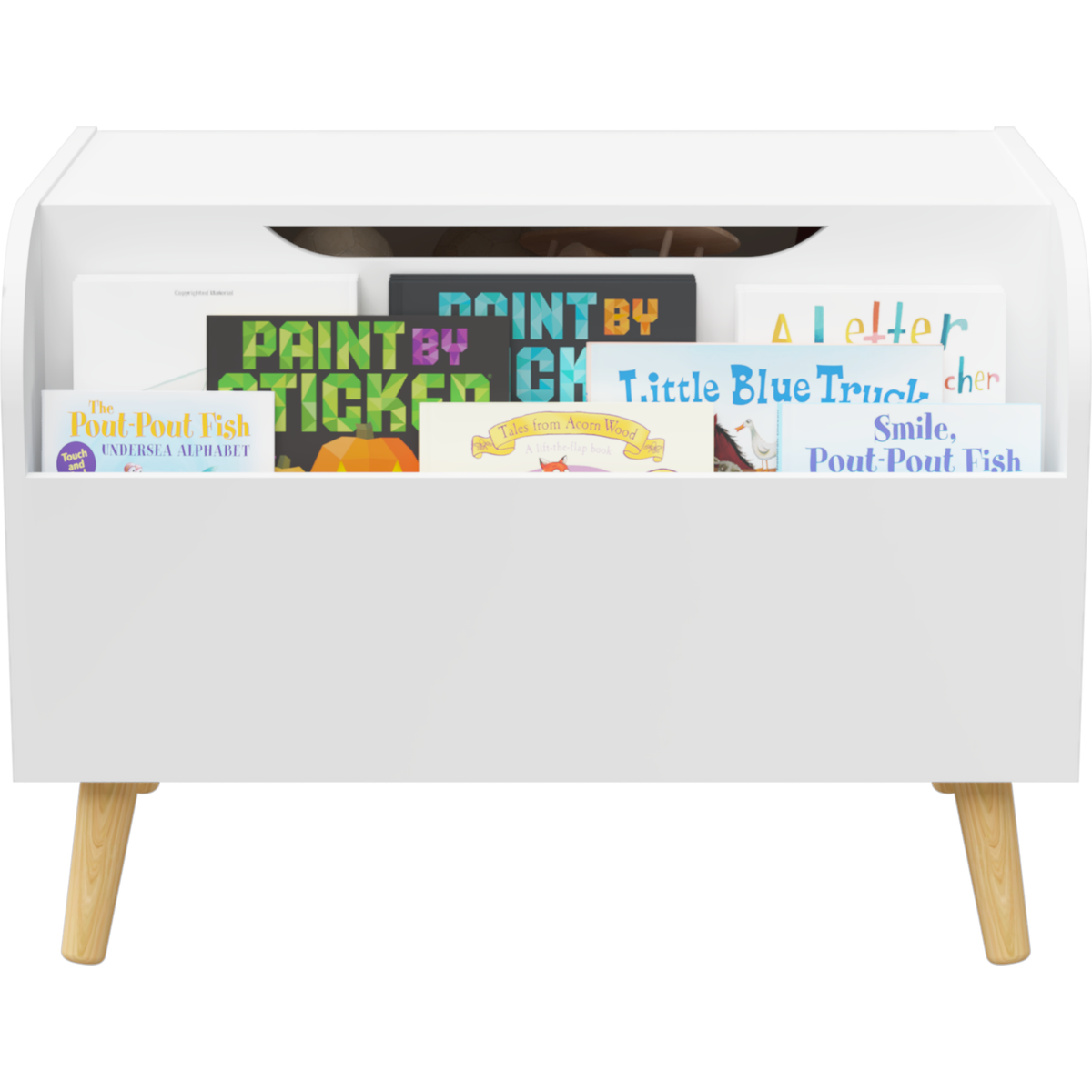 Multipurpose Toy Box with Bookshelf in White (23.62