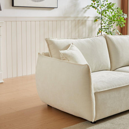 88" Modern Living Room Sectional, Wide Living Room Sectional, Stylish chenille Triple Sectional with Extra 2 Pillows, Thickly Padded Seat and Back and Armrests for Apartment, Living Room