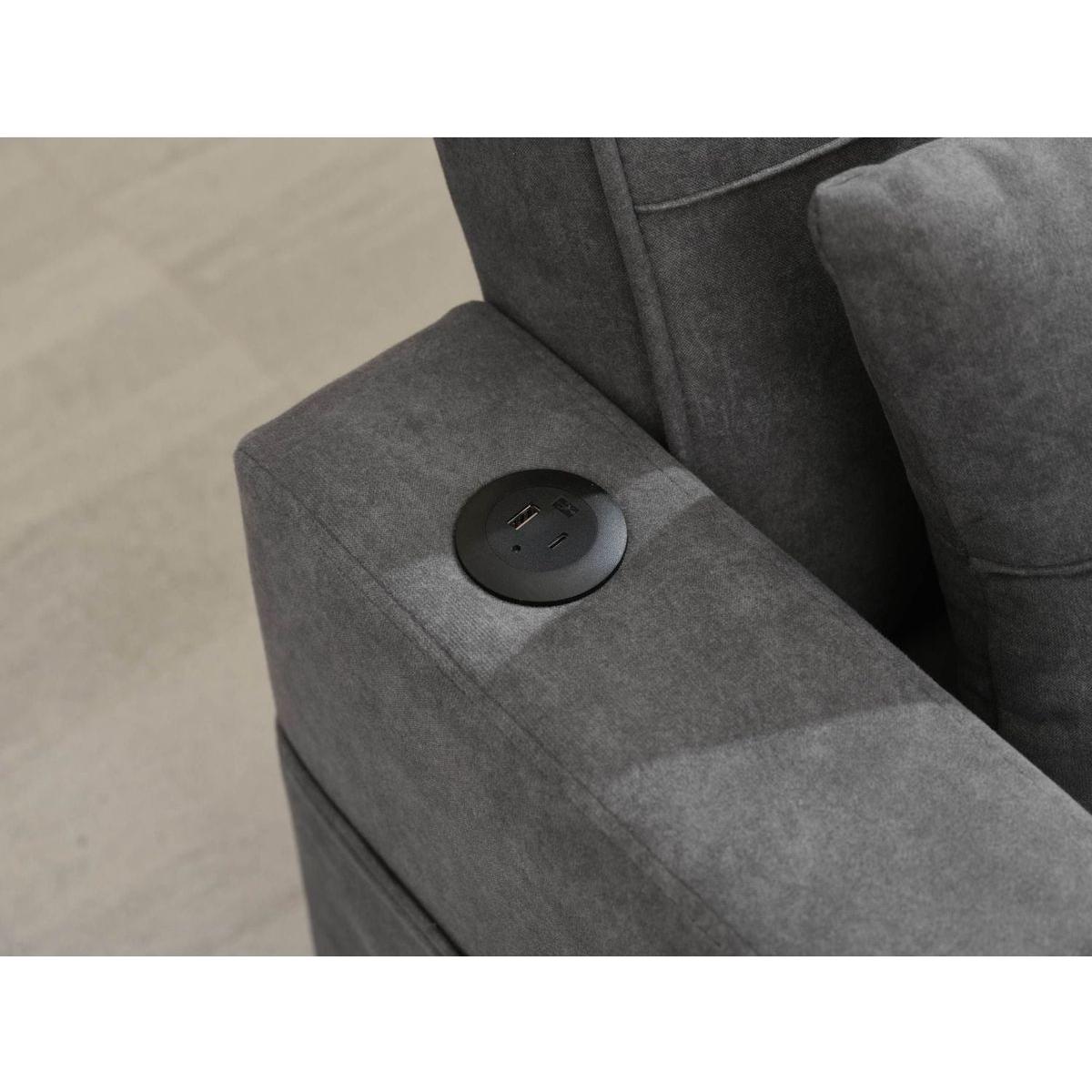 Futon Chair Bed Convertible Chair 3-in-1 Pull Out Sleeper Chair Beds with USB Ports,Wear-resistant and Anti-scratch, Armchair Bed Sleeper for Living Room (Dark Grey Tech cloth)