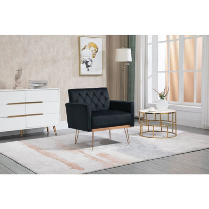 Accent Chair, leisure single sofa with Rose Golden feet