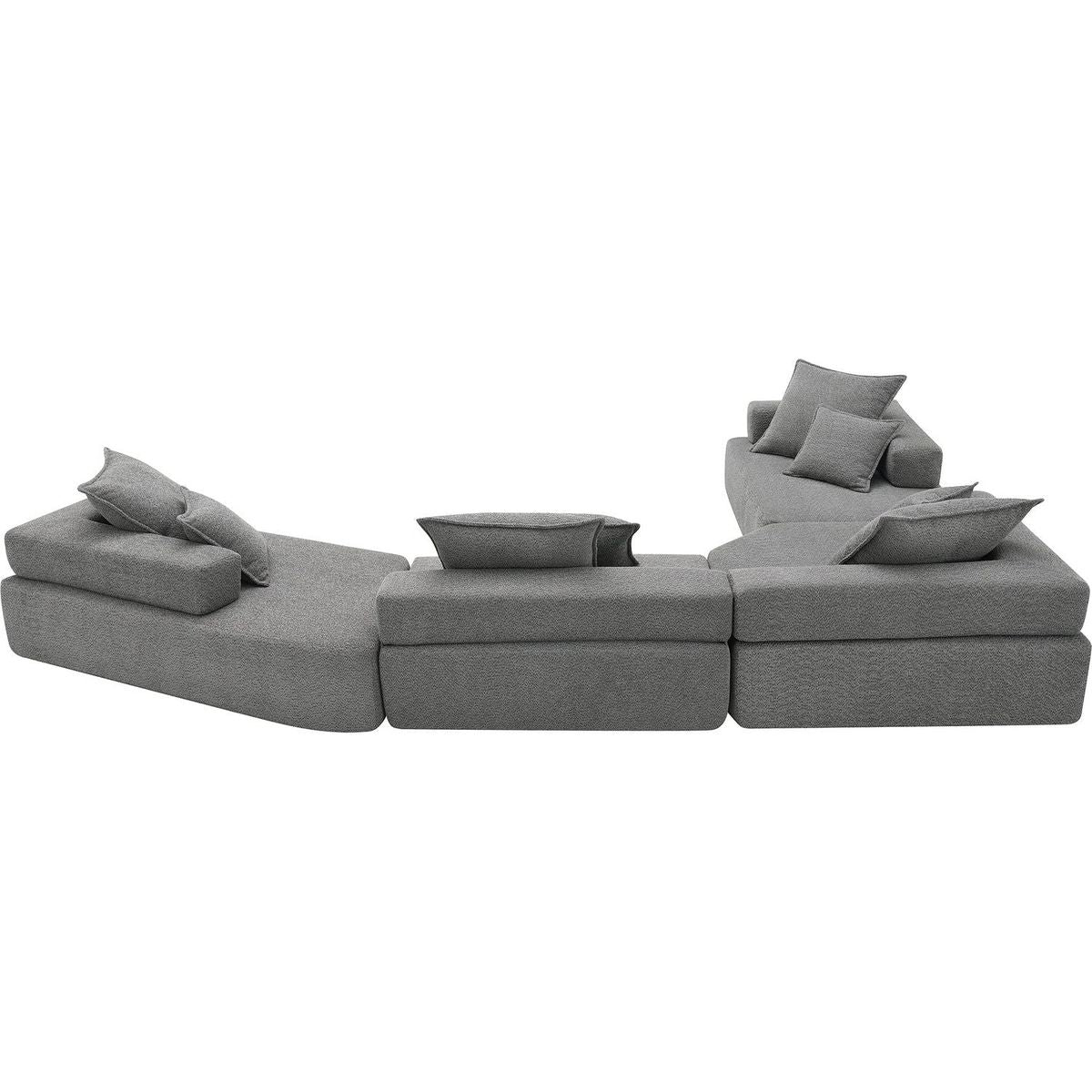 156"Oversized Modular U Shaped Sectional Sofa,Luxury Boucle Floor Couch Set,Convertible Sleeper Couch,Spacious Foam-Filled Sofa Bed for Living Room,4 PC Free Combination,2 Color