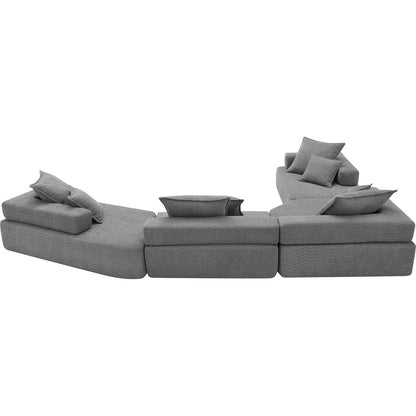 156"Oversized Modular U Shaped Sectional Sofa,Luxury Boucle Floor Couch Set,Convertible Sleeper Couch,Spacious Foam-Filled Sofa Bed for Living Room,4 PC Free Combination,2 Color