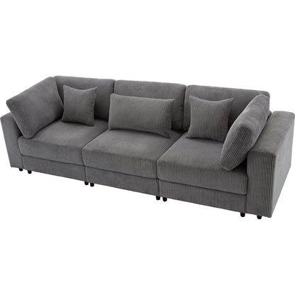 105" 3 Seater Sofa with Removable Back Cushions and 5 Pillows, for Living Room, Apartment, Spacious Space