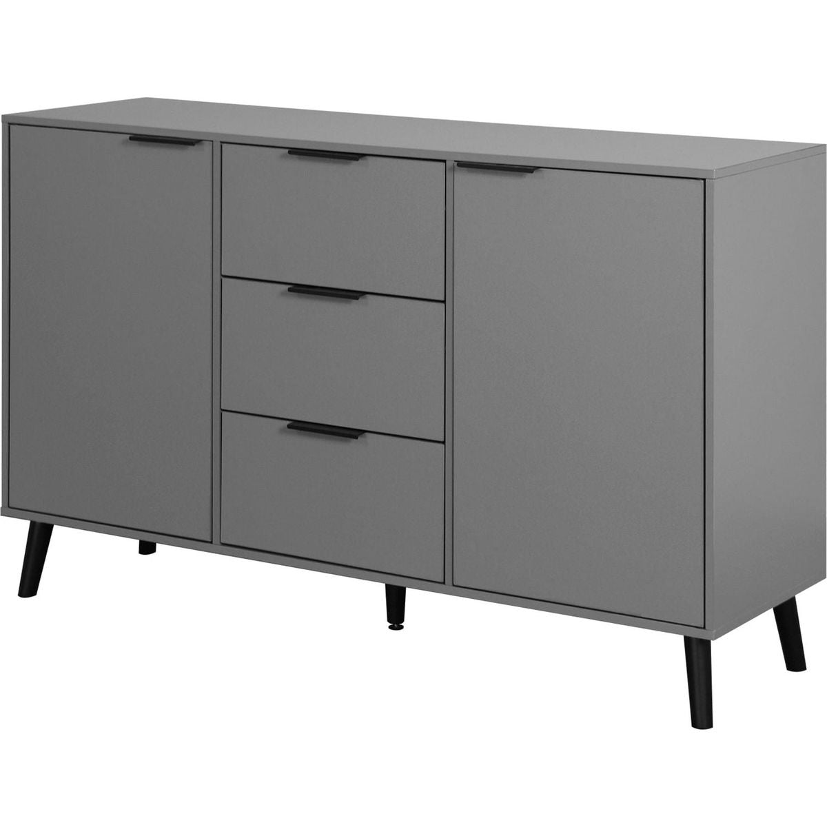 Sideboard Buffet Cabinet with Storage, Wood Coffee Bar Cabinet, 47.2" Kitchen Cabinet with 3 Drawers & 2 Doors, Kitchen Buffet Cabinet Cupboard Gray