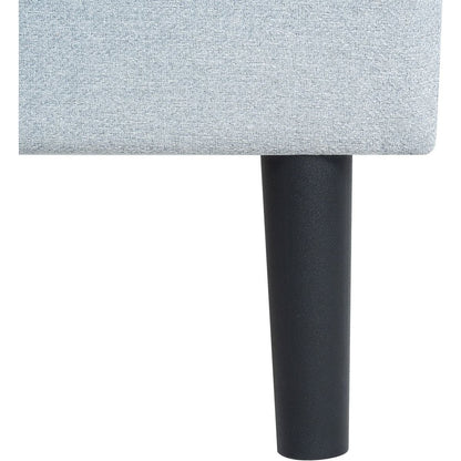 Twin Size Upholstered Platform Bed Frame with Modern Button Tufted Linen Fabric Headboard, No Box Spring Needed, Wood Slat Support, Easy Assembly, Grey