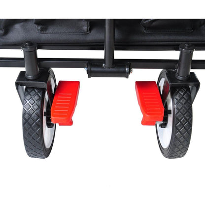 folding wagon Collapsible Outdoor Utility Wagon, Heavy Duty Folding Garden Portable Hand Cart, Drink Holder, Adjustable Handles