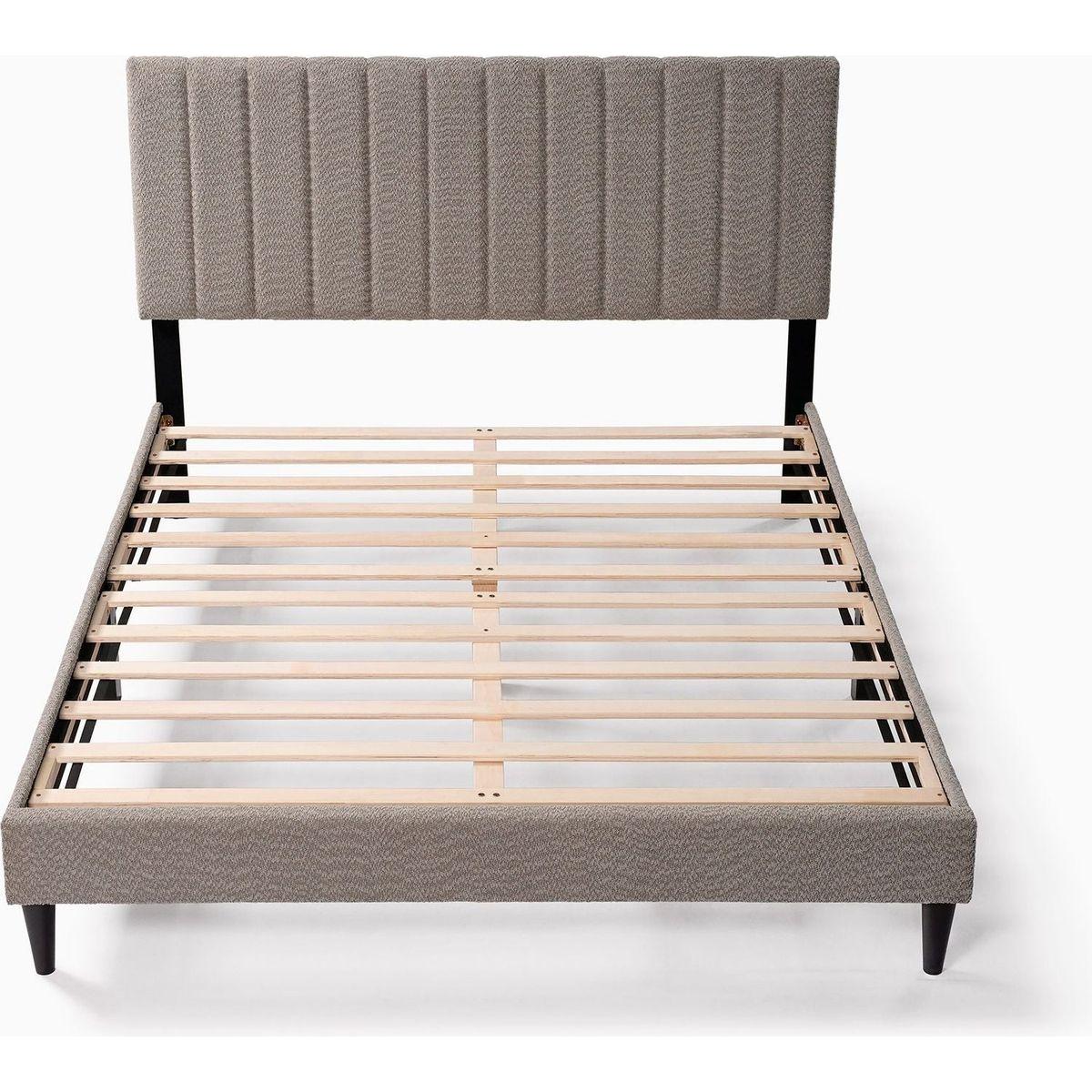 Dove Tufted Upholstered Platform Bed - Tungsten Gray - Queen