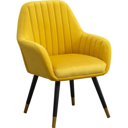 Tuchico Contemporary Velvet Upholstered Accent Chair, Yellow
