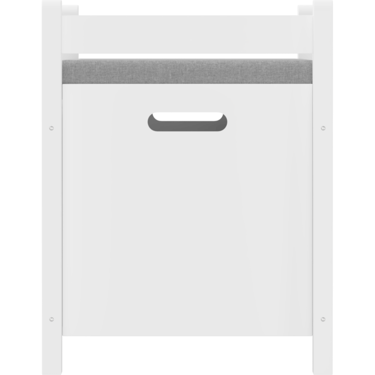 Kids Toy Box Chest, White Rubber Wood Toy Box for Boys Girls, Large Storage Cabinet with Cushion Seat Bench/Flip-Top Lid/Safety Hinge, Toy Storage Organizer Trunk for Nursery, Playroom