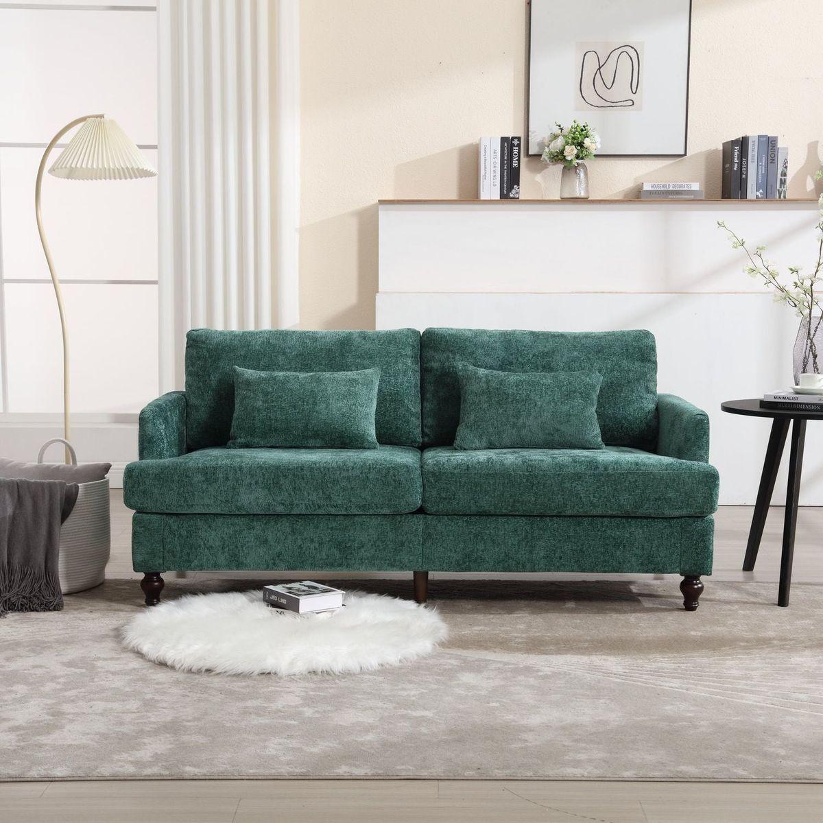 Modern chenille Fabric Loveseat, 2-Seat Upholstered Loveseat Sofa Modern Couch