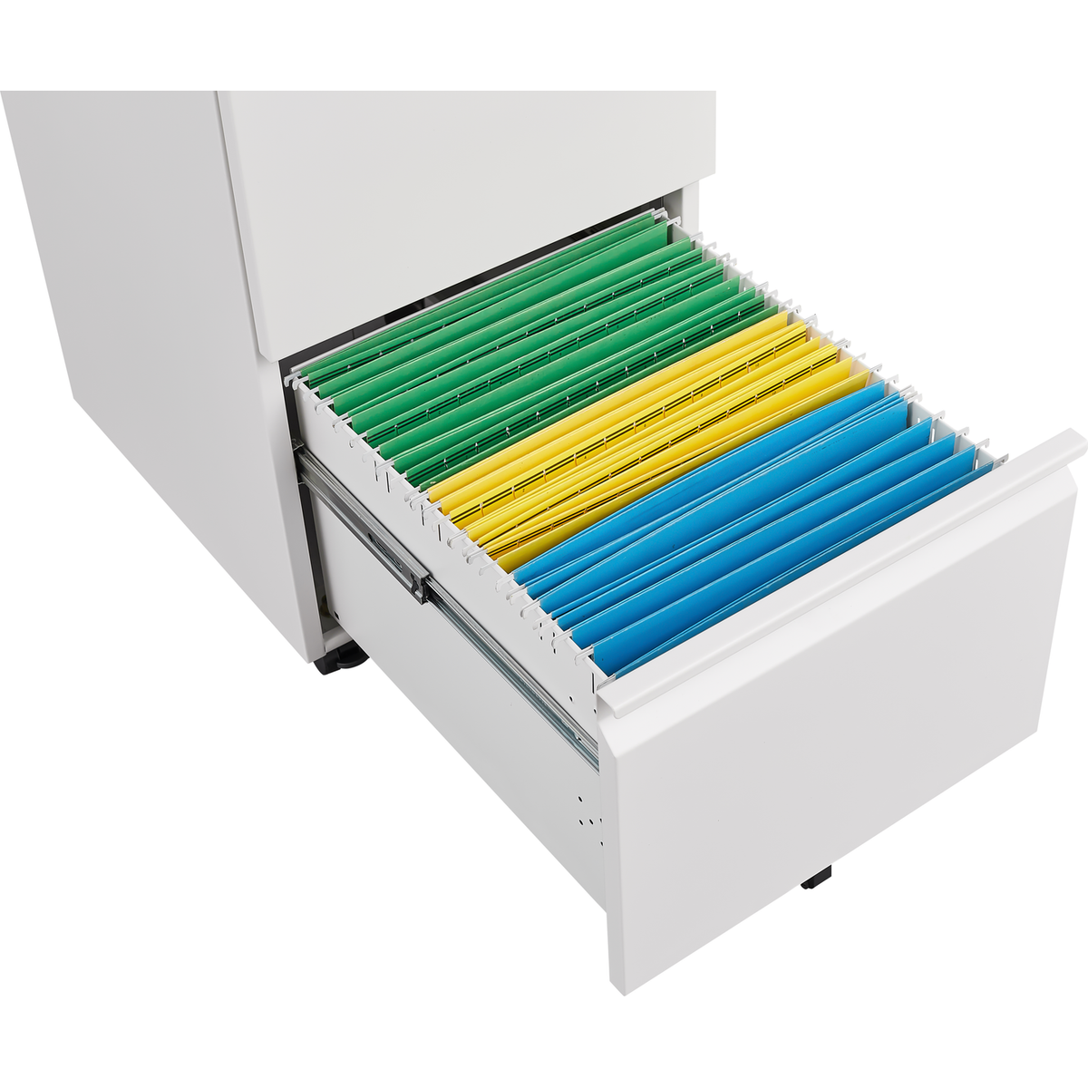 Metal 2 Drawer Mobile File Cabinet with Lock, Under Desk Office Steel Filing Cabinet, 25.6"H Legal/Letter Size Files Storage Cabinet,Black