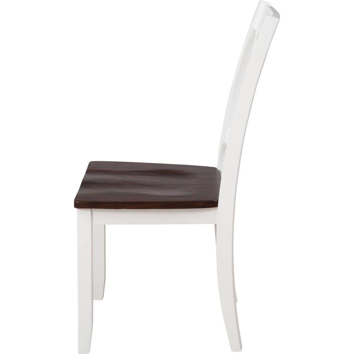 5-Piece Dining Table Set Home Kitchen Table and Chairs Wood Dining Set, White+Cherry