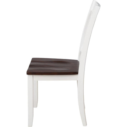5-Piece Dining Table Set Home Kitchen Table and Chairs Wood Dining Set, White+Cherry