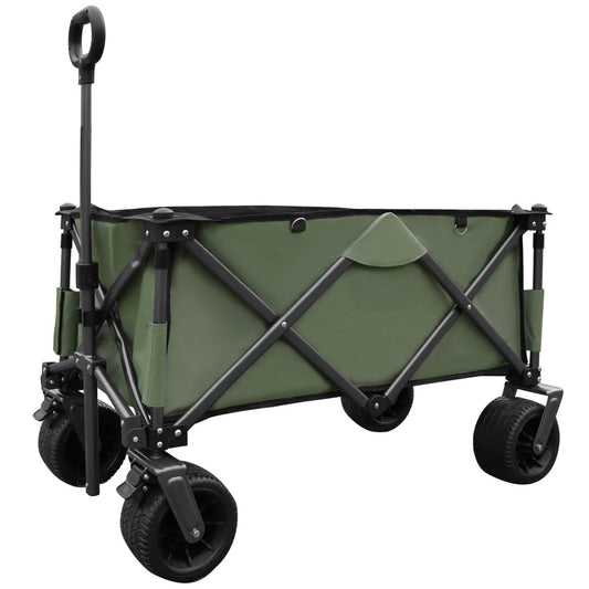 Utility Park Garden Cart Tool Customized Color Folding Camping Trolley Outdoor Picnic Beach Wagon, Green