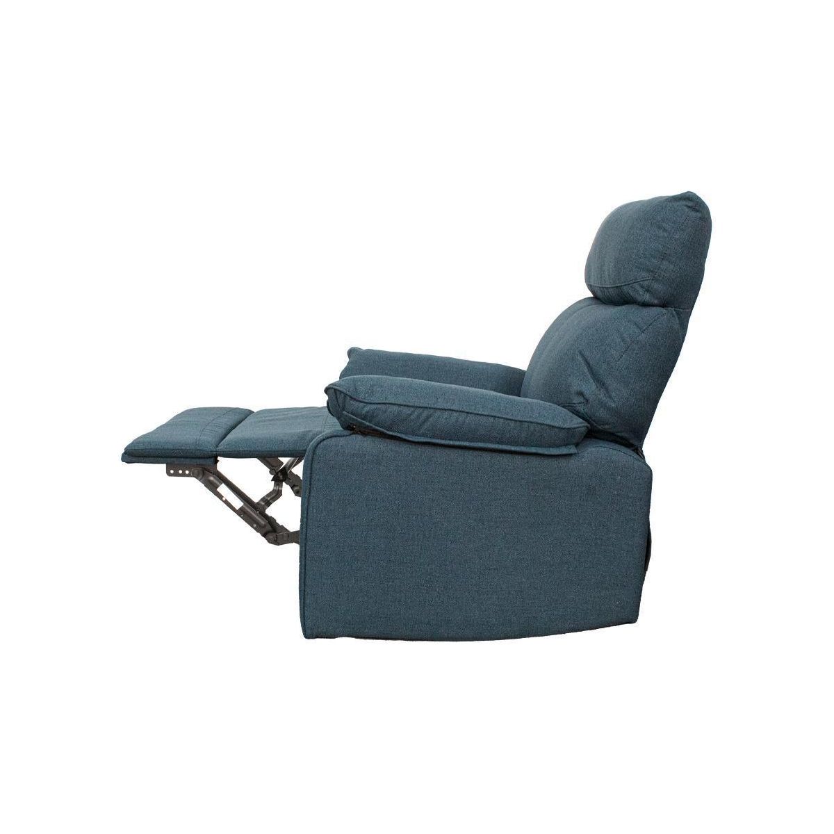 Dark Blue Burlap Fabric Recliner Motion Recliner Chair 1pc Couch Manual Motion Living Room Furniture