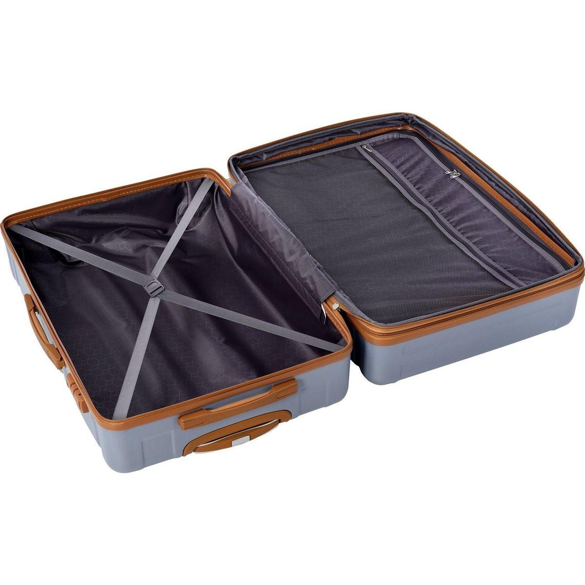 Luggage Sets New Model Expandable ABS Hardshell 3pcs Clearance Luggage Hardside Lightweight Durable Suitcase sets Spinner Wheels Suitcase with TSA Lock 20"24"28"(blue and brown)