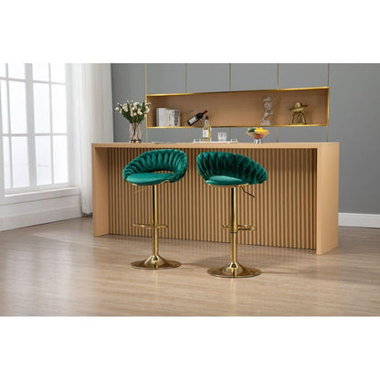 Swivel Bar Stools Set of 2 Adjustable Counter Height Chairs with Footrest for Kitchen, Dining Room 2PC/SET