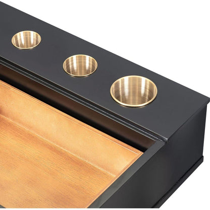 47" Floating Shelf with Drawer, Multi-Purpose Wall-Mounted Vanity Table, Mounted Desk, Floating Table for Bedroom, Bathroom, Hairdressers, Black and Golden