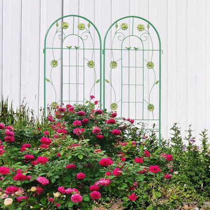 4 Pack Metal Garden Trellis 71" x 19.7" Rustproof Trellis for Climbing Plants Outdoor Flower Support Green