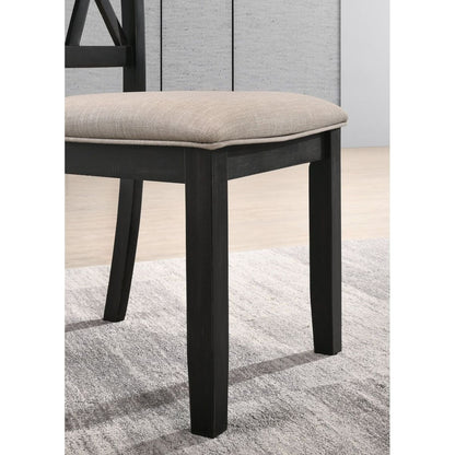 Arroyo 6-Piece Dining Set, Hairpin Dining Table with 4 Cross-back Chairs and Bench, Rich Black