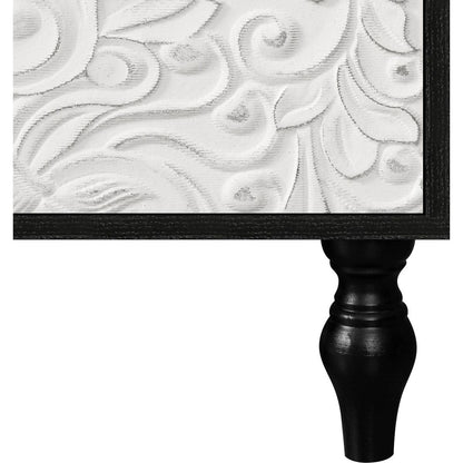 Vintage White Large Faceted Carved And Spliced Doors Combined With Black Frames For TV Stand Table,Sideboards, Accent Cabinets