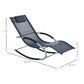 Zero Gravity Rocking Chair Outdoor Chaise Lounge Chair Recliner Rocker with Detachable Pillow and Durable Weather-Fighting Fabric for Patio, Deck, Pool, Navy Blue