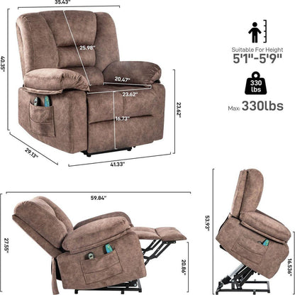 Power Lift Recliner Chair Sofa for Elderly with Massage