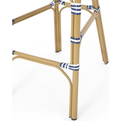 WICKER BAR STOOL WITH ALUMINUM FRAME