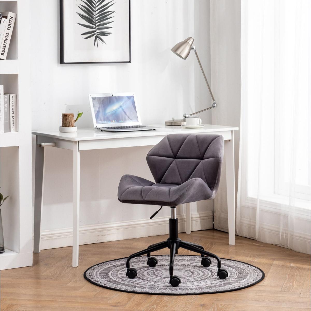 Eldon Diamond Tufted Adjustable Swivel Office Chair, Gray - Streamdale Furniture