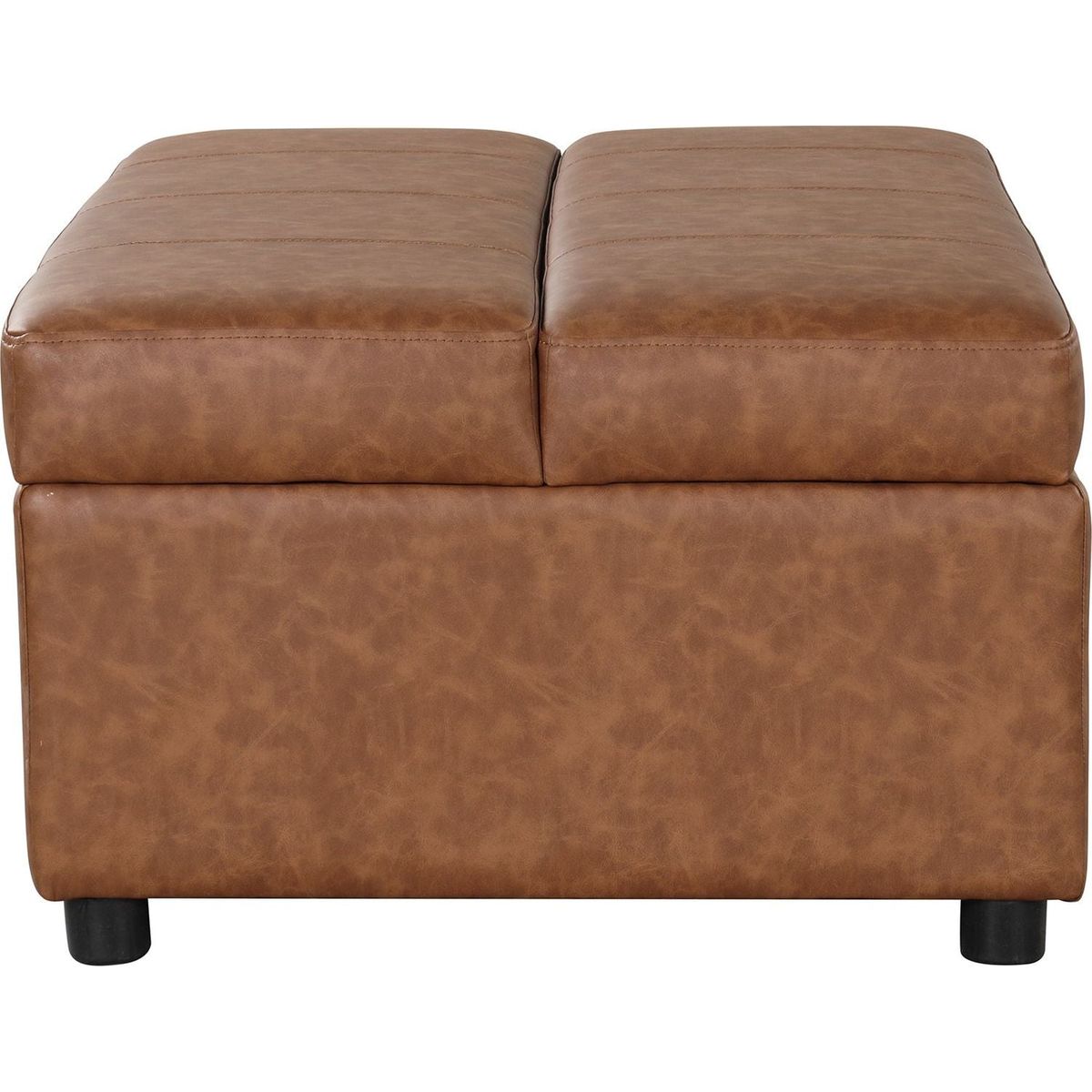 Twin Size Folding Ottoman Sleeper Bed with Mattress Convertible Guest Bed Brown