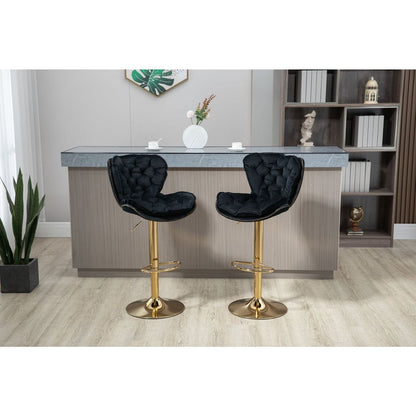 Swivel Bar Stools Set of 2 Adjustable Counter Height Chairs with Footrest for Kitchen, Dining Room 2PC/SET