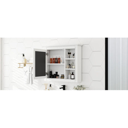 30" x 28" Medicine Cabinet, Wall Mounted Bathroom Storage Cabinet, Modern Bathroom Wall Cabinet with Mirror,Medicine Cabinet, Mirror Cabinet with 3 Open Shelves (Not Include Bathroom Vanity)