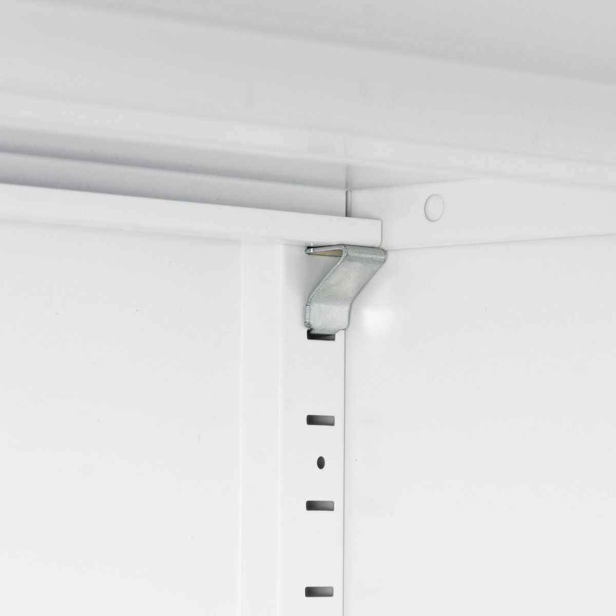 Metal Storage Cabinet with 2 Doors and 2 Adjustable Shelves, Steel Lockable Garage Storage Cabinet, Metal File Cabinet for Home Office School Gym, White