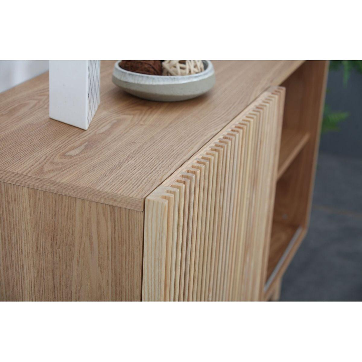 Modern Sideboard with 4 Cabinet, Storage Cabinet, TV Stand, Anti-Topple Design, and Large Countertop