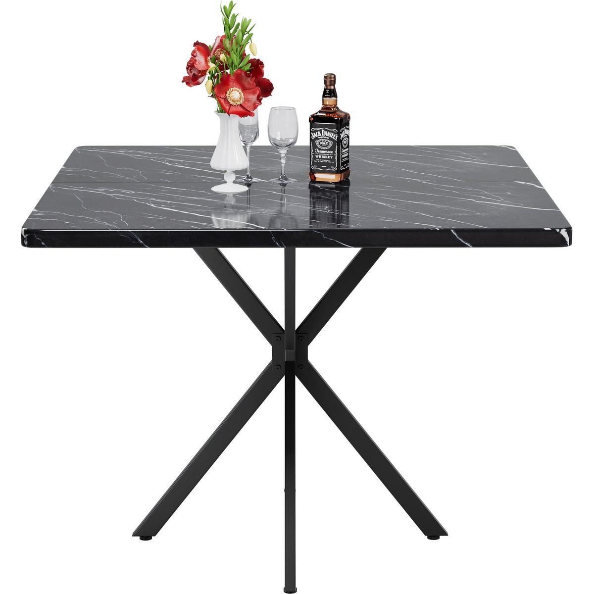 Square Dining Table, Mid Century Modern Square Dining Table for 4-6 Person, Coffee Table for Kitchen Dining Room, Office, Save Space