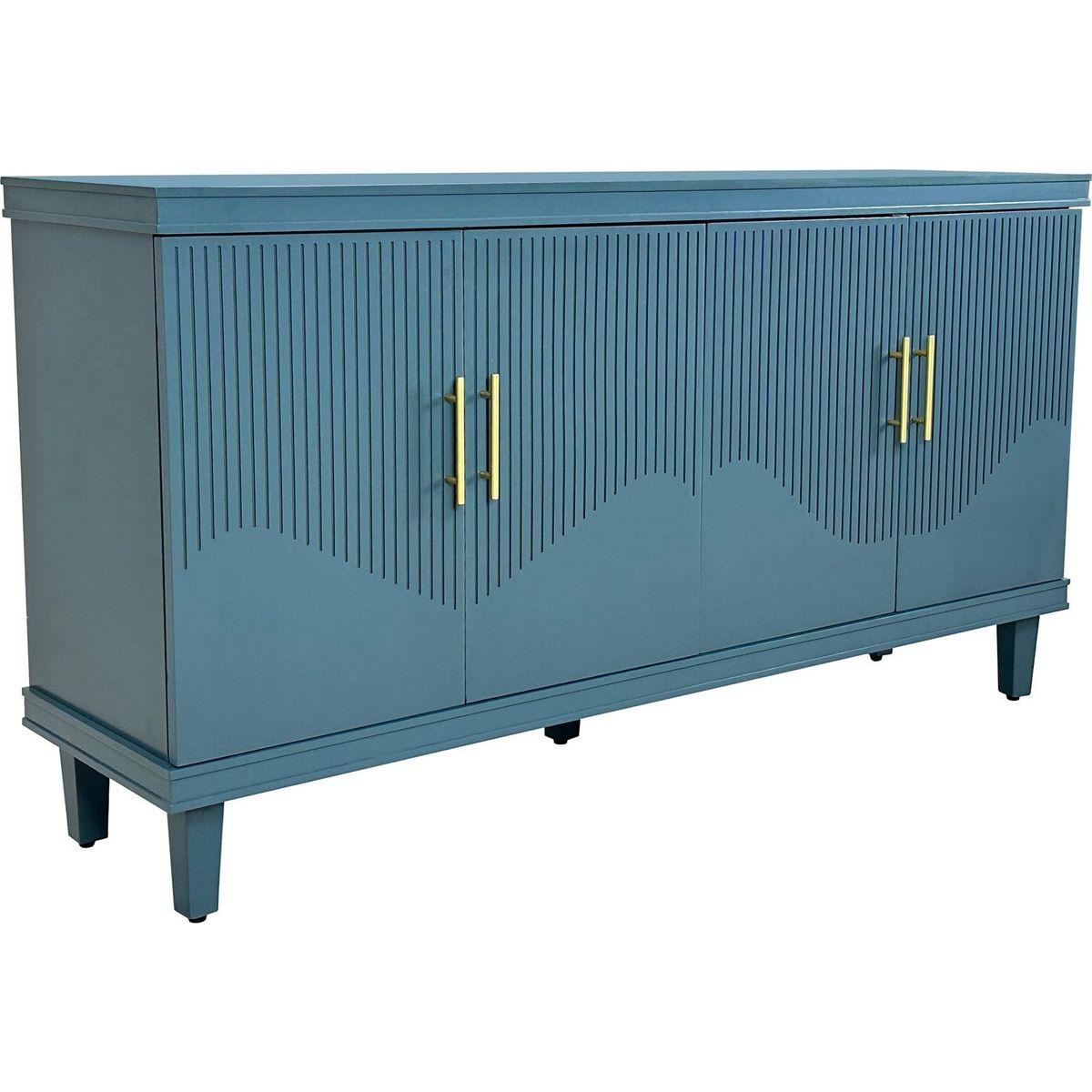 59.84"Large Size 4-Door Cabinet, Same as Living Room, Kitchen, Bedroom, Hallway (blue)